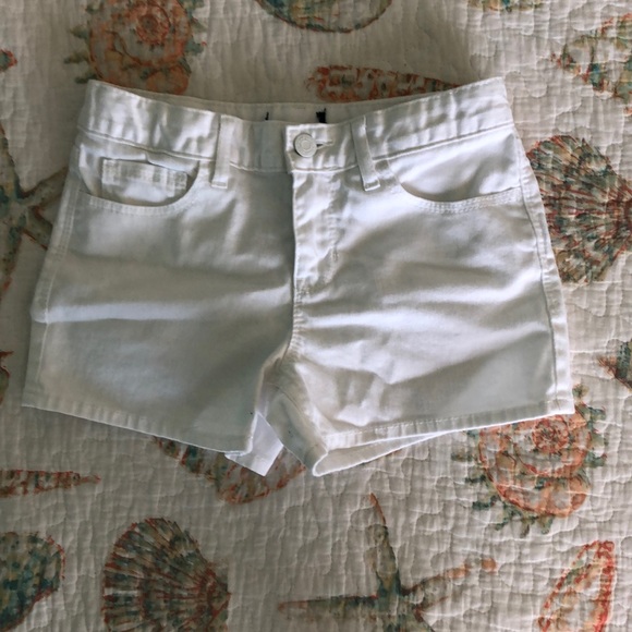 kids white jean shorts